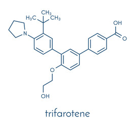 Fototapeta premium Trifarotene acne drug molecule. Skeletal formula.