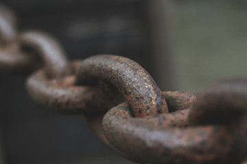 old metal chain close up