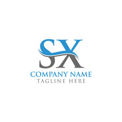 Swoosh Letter SX Logo Design Vector Template. Water Wave SX Logo Vector.
