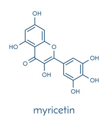 Myricetin flavonoid molecule. Skeletal formula.