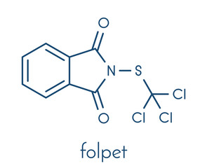 Folpet fungicide molecule. Skeletal formula.