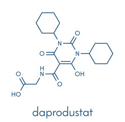 Daprodustat drug molecule (HIF prolyl-hydroxylase inhibitor). Skeletal formula.