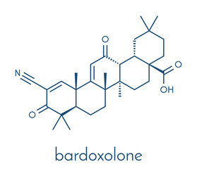 Bardoxolone drug molecule. Skeletal formula.