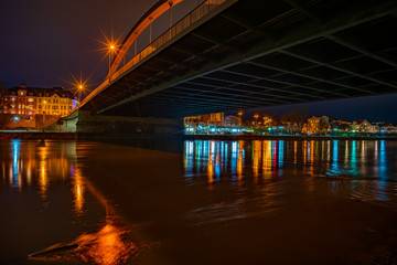 Weserbrücke in Minden - Nachtaufnahme