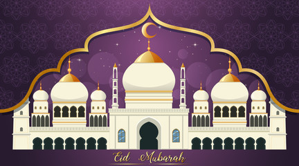 Background design for Muslim festival Eid Mubarak
