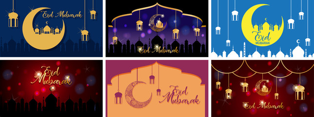 Background designs for Muslim festival Eid Mubarak