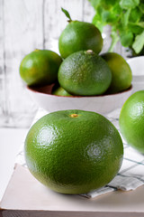 Whole sweetie fruit against the white background