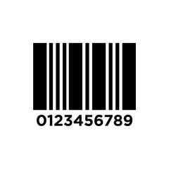 Bar code icon vector in simple design