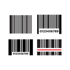 Bar code icon vector in simple design