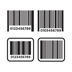 Bar code icon vector in simple design