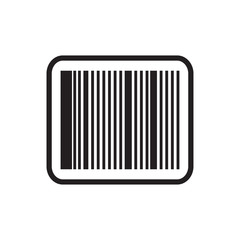 Bar code icon vector in simple design