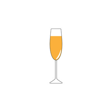 Glass of champagne. vector illustration on white background