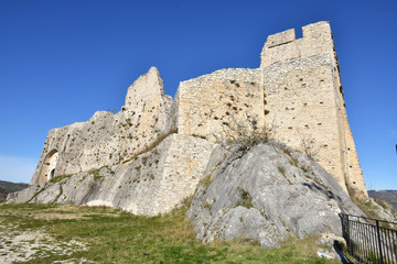 Castropignano, Italy, 12/24/2019. View of an ancient castle in the Molise region