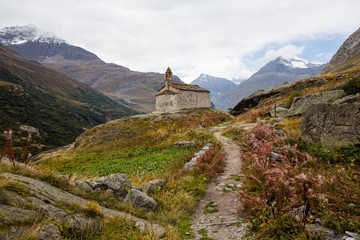 Fototapeta na wymiar Old village in the Alps mountains