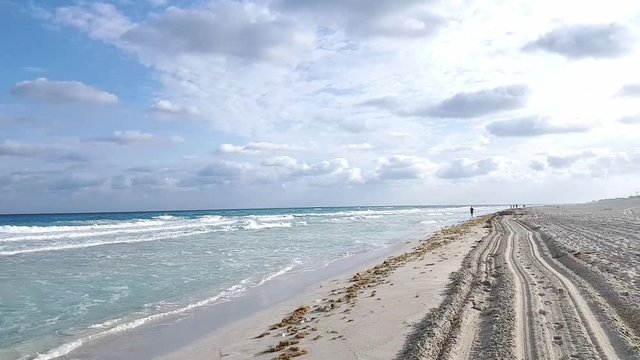 Cloudy sunny day in beautiful beach of Varadero, Cuba