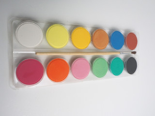 set of colorful paints