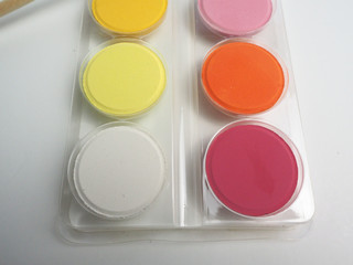 set of colorful paints