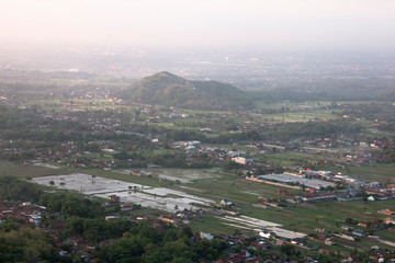 Countryside views of the highlands in Yogyakarta