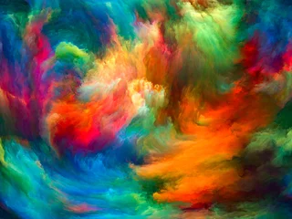 Foto op Plexiglas Mix van kleuren De mist van verf