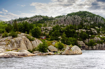 Magnificent rock formation of the Stavanger fjords in Norway