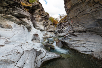 Small canyon in the Alps mountains