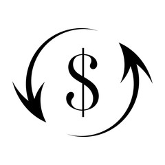 Money transfer icon vector in flat design