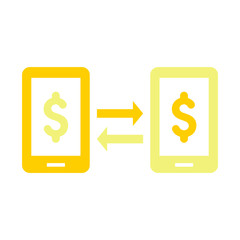 Money transfer icon vector in flat design