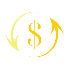 Money transfer icon vector in flat design