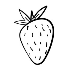 outline strawberries on a white background