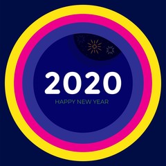 abstract style on new year 2020. templates design banner. 2020 Typography font. paper cutting art 2020
