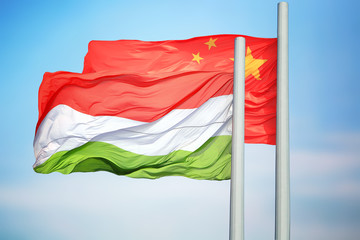 Flags of Hungary and China