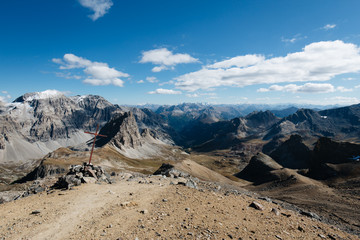 hiking trails in the Alps mountains.