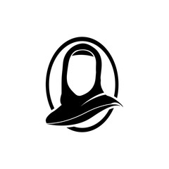 Muslimah hijab Logo template vector illustration design