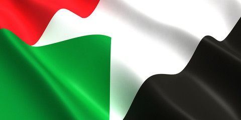 Sudan flag 3d