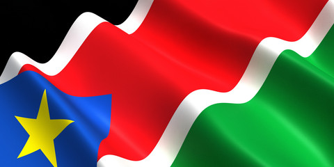 South Sudan flag 3d
