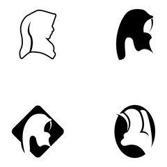 Muslimah hijab Logo template vector illustration design