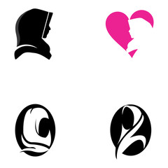 Muslimah hijab Logo template vector illustration design