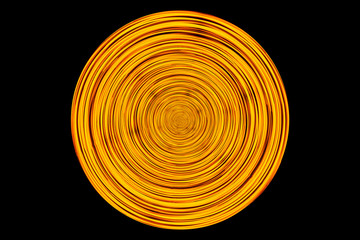 Abstract neon circle lines isolated on black background. Round cricle shape colorful led lights...