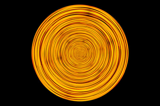 Abstract neon circle lines isolated on black background. Round cricle shape  colorful led lights long exposure rotation photo. Stock Photo | Adobe Stock
