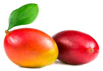Fototapeta na wymiar .two mangoes on a white background