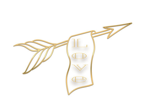 Liebespfeil mit Banner, Liebe