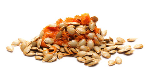 Seeds muscat squash isolated on white background