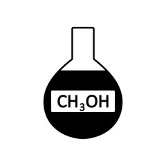 Laboratory glass with methyl alcohol.