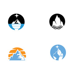 Set Ice berg Logo Template vector symbol