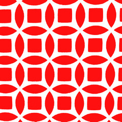 Red and white abstract pattern. Geometric ornament for design of surfaces and covers. Illustration.