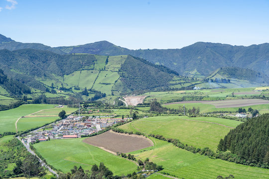 A VALLEY VIEW CALLED "LLOA", AT THE FOOT OF VOLC&Aacute;N GUAGUA PICHINCHA, NEAR QUITO IN LOS ANDES, SOUTH AMERICA.