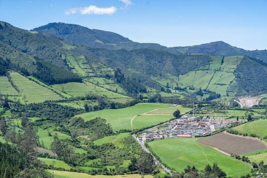 A VALLEY VIEW CALLED "LLOA", AT THE FOOT OF VOLC&Aacute;N GUAGUA PICHINCHA, NEAR QUITO IN LOS ANDES, SOUTH AMERICA.
