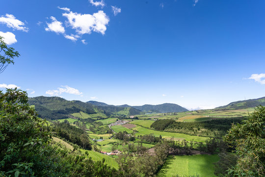 A VALLEY VIEW CALLED "LLOA", AT THE FOOT OF VOLC&Aacute;N GUAGUA PICHINCHA, NEAR QUITO IN LOS ANDES, SOUTH AMERICA.