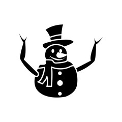 Snowman icon vector in flat design template