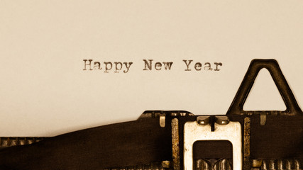 Happy New Year - written on an old typewriter